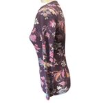 Sundance Purple Floral Waffle Knit Henley XS with Velvet Button Sleeve Detail Photo 3