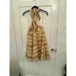 ZARA  Striped‎ Linen Blend Halter Dress size L NWT Photo 1