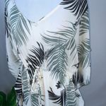 Kona Sol Gray & Black Palm Leaves Midi Kimono Swimsuit Cover Large Photo 6