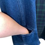 NorthStyle Denim Chore Coat Barn Jacket Green plaid flannel lining Hooded Fall Blue Size L Photo 6