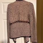 White House | Black Market WHBM Waterfall Fringed Cardigan Sweater Size Medium Tweed Grandma Comfy F8 Photo 2