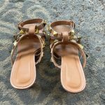 Nicole Miller Studded Ankle Strap Sandals Beige 9.5 Photo 8