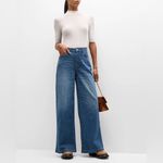 Triarchy  Medium Indigo Wide Leg Organic Cotton Jeans High Rise Ms Fonda Photo 2