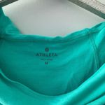 Athleta  Teal Sleeveless Lightweight Cowl Neck Hoodie Pullover Top Photo 2