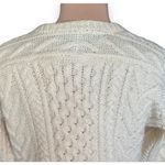 Vintage Northwear Nordstrom Wool Cable Knit Fisherman Sweater Cream Large Unisex Photo 4