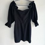 Reformation  Kora Linen Off Shoulder Mini Dress Black Sz 10 Photo 1