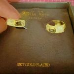 Stella rose London 18kt gold plated loop earrings gold with crystal diamond pave Photo 1