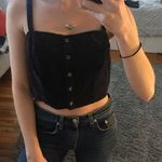 PacSun Navy Corduroy Crop Top Photo 0