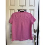 Fabletics Pink V Neck Scrub Top Short Sleeve Pocket Performance Size Medium Photo 3