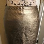 Daniel Cremieux Cremieux Faux Leather Holiday Style Metallic Look Gold Skirt Size 0 Photo 2