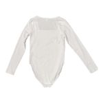 Old Navy  White Long-Sleeve Square-Neck Rib-Knit Bodysuit Size Large Photo 4