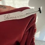 Lovers + Friends Kali burgundy silver striped deep V cross back swimsuit M Photo 11