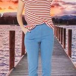 Denim & Co  cute light blue pullover elastic waist flared mom jeans ! Nwot Photo 1