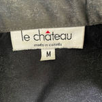 Vintage 80s 90s Le Château Metallic Silver Gunmetal Cropped Wrap Shirt M Size M Photo 8