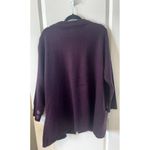 cj banks  Open Front Cardigan Dark Purple Stretch Knit 2X Plus Oversized pockets Photo 1