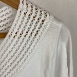 Ralph Lauren  White Long Sleeve Crochet Boat Neck T Shirt Top 3X Photo 2