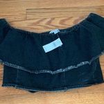 American Eagle denim off the shoulder crop top L Photo 0