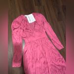 KAOS NWT Italy formal pink v neck silk dress pink classic party fall $380 Size M Photo 2