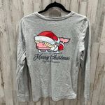 Vineyard Vines Women's Mrs. Claus Holiday Whale Pocket Gray T-Shirt XS Photo 5
