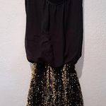 Black and Gold Sleeveless Dress Size M Photo 0