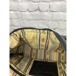 Brighton Brown Black Wicker And Leather Shoulder Bag Purse Woven Strap Zip Top Photo 7