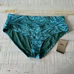 Nike Swirl High Waist Swim Bottoms NWT size XXL Ribbed in Aquarius Blue Photo 1