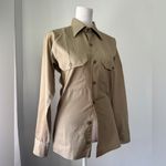 Vintage ‘70s Conqueror / Long Beach Uniform Co. Tan Button Down Work Shirt Size XXS Photo 2