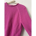 Lauren Ralph Lauren Pink Cotton Waffle Knit Sweater Size Medium Preppy Chic Photo 3