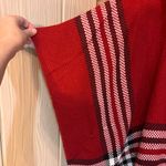 V. Fraas  womens plaid cowl neck fringe poncho red one size Photo 1