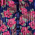 Victoria's Secret Vintage  Gold Label Satin Stripes Pajamas Top Floral Semi-Sheer Photo 4