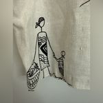 Hot Cotton vintage linen short sleeve, black & white print, button down shirt. M Size M Photo 3