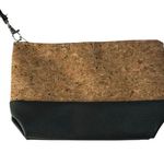 Norwex Cork Cosmetic Bag Consultant Travel Zipper Pull Tan/Black NEW Tan Photo 1