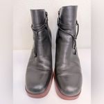 Kork-Ease Korks Mertle Black Leather Ankle Boots Dark Red/Brown Block Heel Size 8.5 VGUC Photo 1
