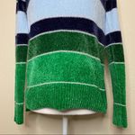 Maison Jules  Striped Metallic Chenille Crew Neck Sweater Shmarock Leaf Small Photo 5