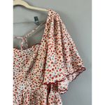 Old Navy Red Floral Smocked Square Neck Blouse Size 4X Peasant Photo 3