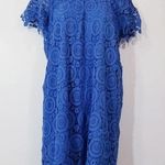 Southern Tide Blue Lace Off Shoulder Shift Dress Photo 0