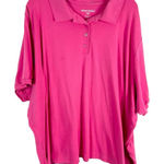 Woman Within Plus Size 4X 34W 36W Top Polo Shirt Pink Short Sleeve Collar 1435 Photo 0