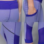 Lululemon Run For Fun Crop Wee Stripe Bruised Berry Purple Crop Pants Size 8 Photo 3