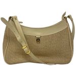 Etienne Aigner Woven Shoulder Bag Purse Tan With Goldtone Hardware Classic Photo 0