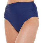CHAPS High-Waist Bikini Swim Bottoms in Blue, Size 8 Photo 0