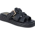 Beach by Matisse Ciao Raffia Fisherman Slide Sandals Black 9 Boho Coastal Photo 1