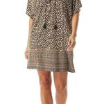 Coco reef  Swim Cover Up Dress Tassel V Neck Leopard Print Brown Black M Photo 0