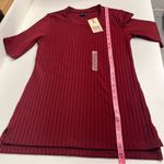 NWT Spao top Korean brand women’s ribbed shirt medium burgundy top stretch Red Size L Photo 2