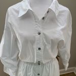 Bailey 44 Phoebe White Button-Down Mini Dress with pockets cotton elastic waist Photo 3