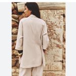 ZARA NWT LINEN BLEND DOUBLE BREASTED BLAZER BLOGGERS FAVE LIGHT BEIGE Photo 1