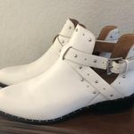 Halogen white buckle silver stud leather booties 10M Photo 0