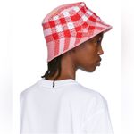 Burberry NEW Knitted Check Bucket Hat, Pink IP Check, Size L, New with Tag $890 Photo 2