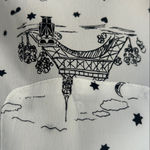 Karl Lagerfeld  Button Down White Black Top Size Small Photo 6