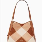 Kate Spade  Leila Triple Compartment Patchwork Suede Brown Medium Shoulder Bag Photo 11