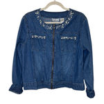 Vintage Y2K New Direction Denim Jacket Pearl Rhinestone Western Boho Cowboy M Blue Size M Photo 0